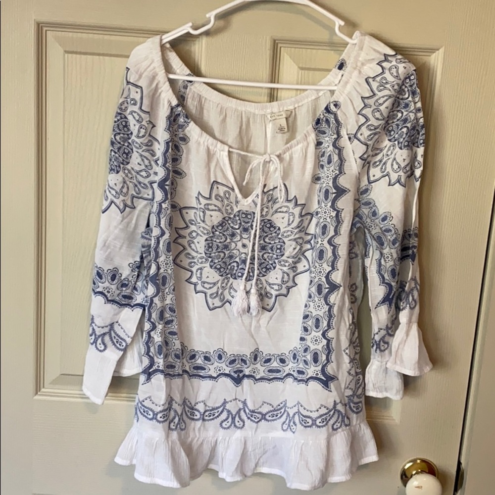 Cato size L white/blue blouse